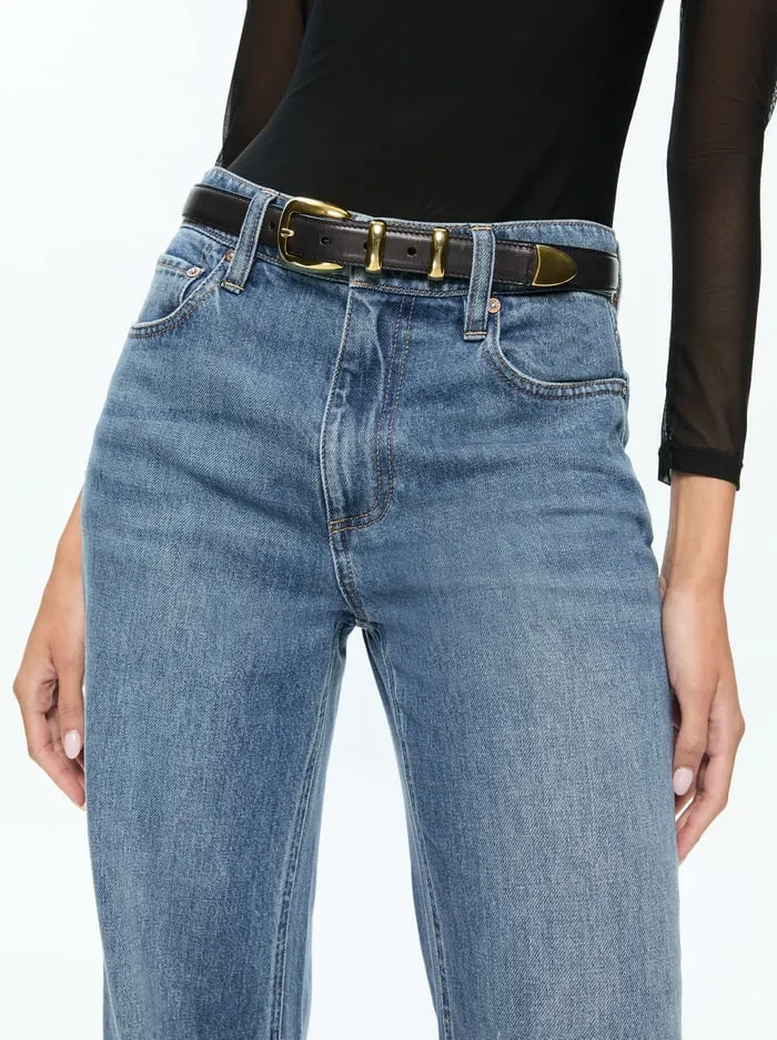 Women Alice Olivia Hayden Buckle Belt Blackgold