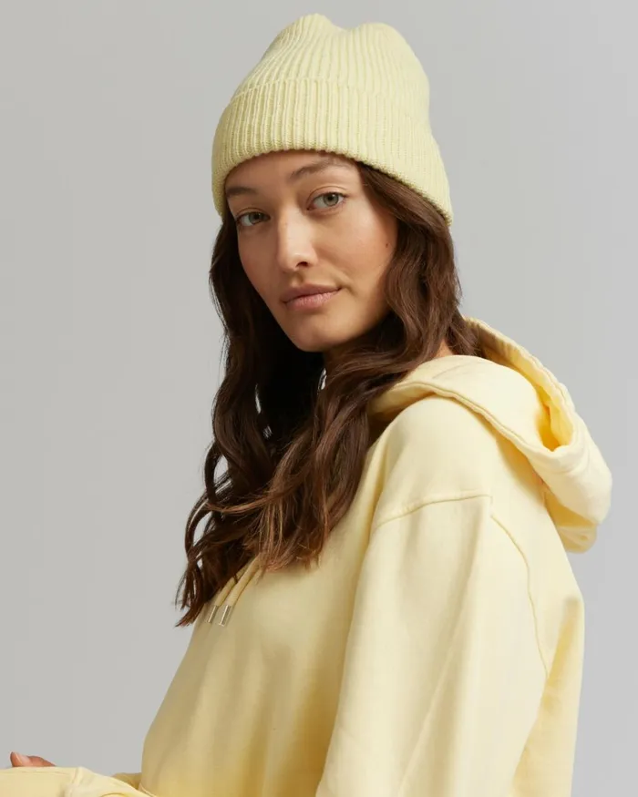 Women Beanies Colorful Standard Merino Wool Beanie Deep Black