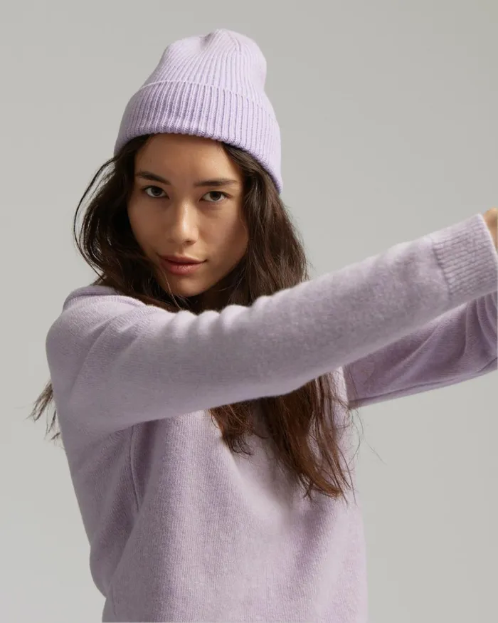 Women Beanies Colorful Standard Merino Wool Beanie Limestone Grey