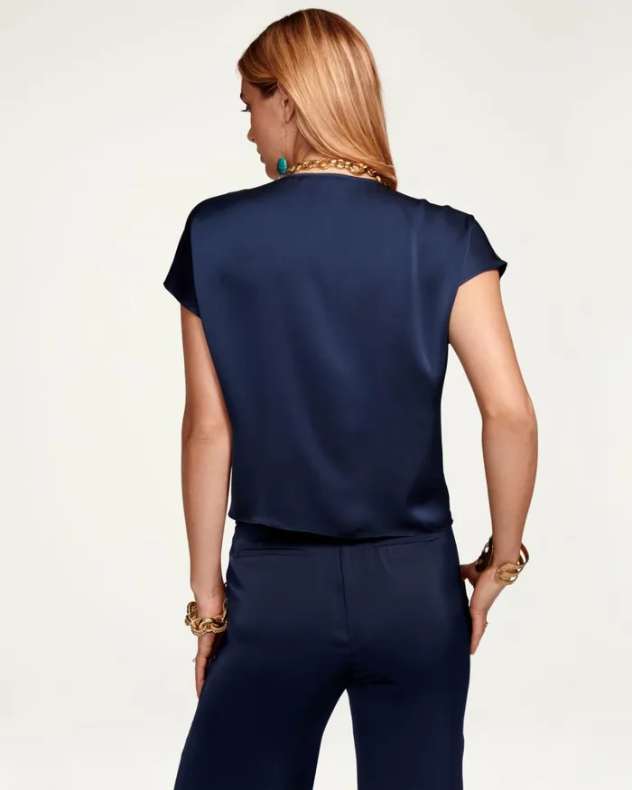 Women Hazel Front Tie Top Navy Ramy Brook Tops