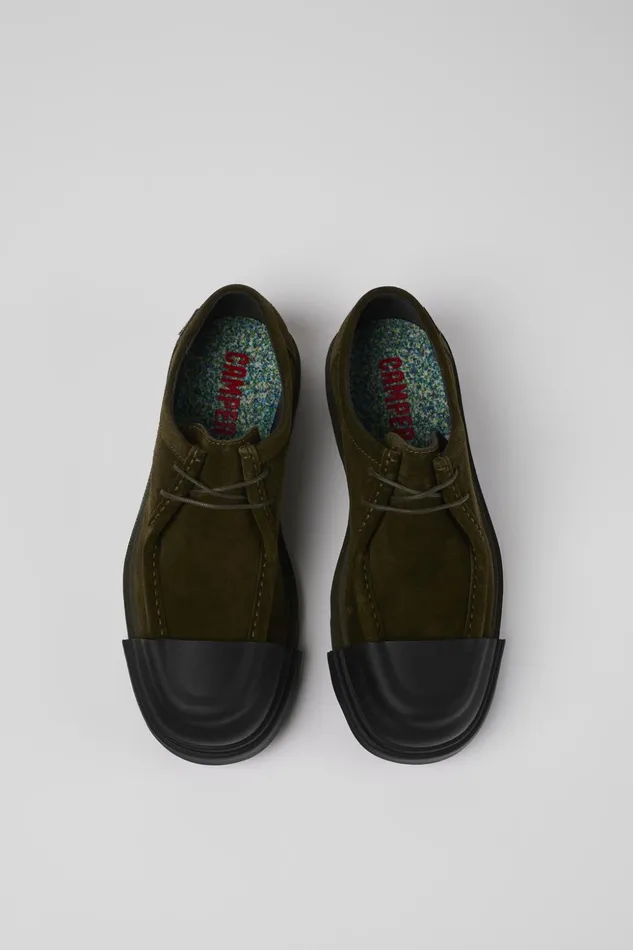 Women Junction Green Nubuck Wallabee Camper Formal Shoes
