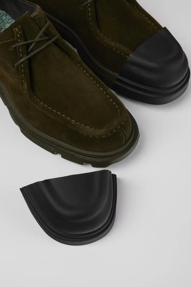 Women Junction Green Nubuck Wallabee Camper Formal Shoes
