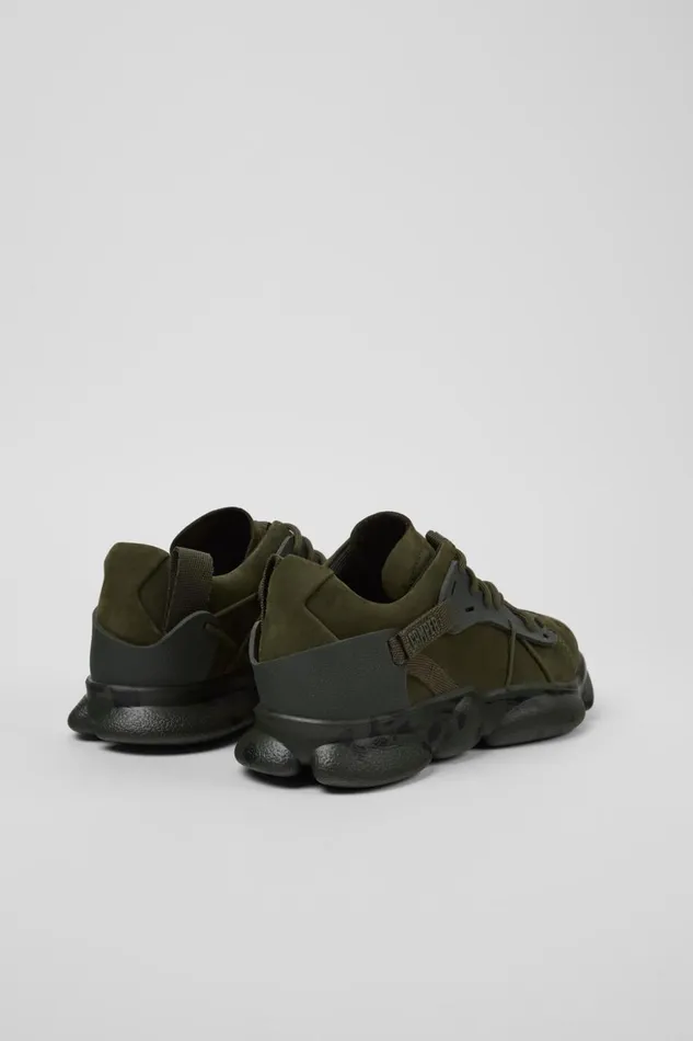 Women Karst Green Nubuck And Textile Sneakers Camper Sneakers