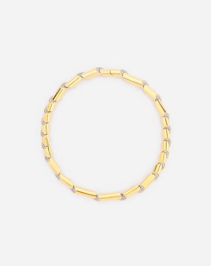Women Lanvin Jewelry Sequence By Lanvin Rhinestone Choker Necklace Goldcrystal