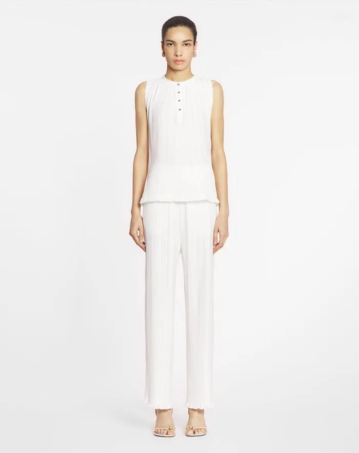 Women Lanvin Pants Pleated Pants Off White Women Lanvin Pants Pleated Pants Off White