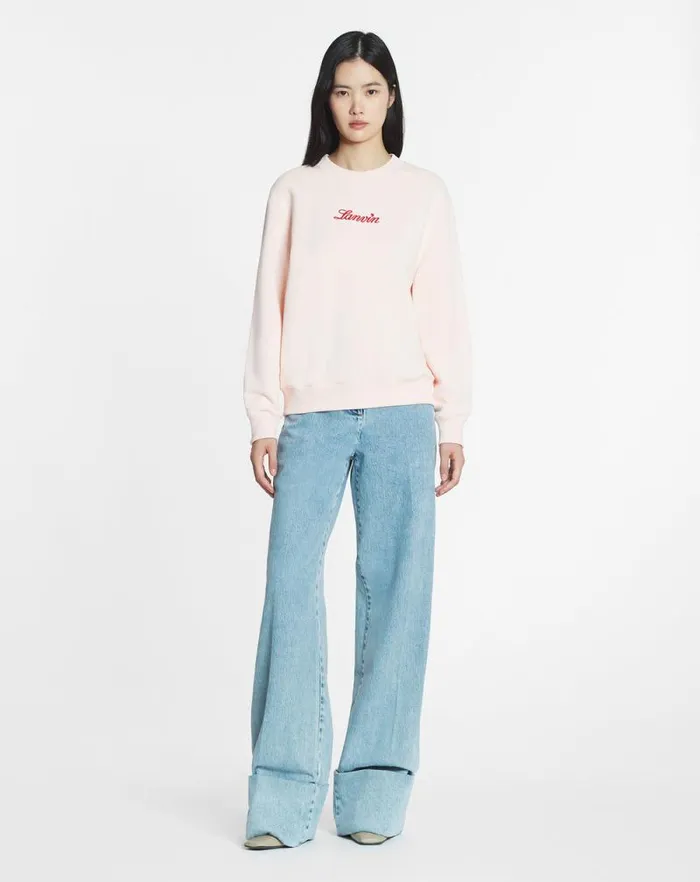 Women Lanvin TShirts and Sweatshirts Lanvin Embroidered Sweatshirt Powder Pink