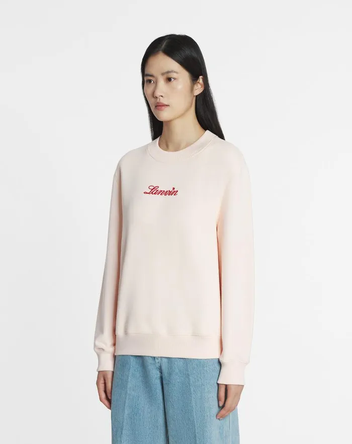 Women Lanvin TShirts and Sweatshirts Lanvin Embroidered Sweatshirt Powder Pink