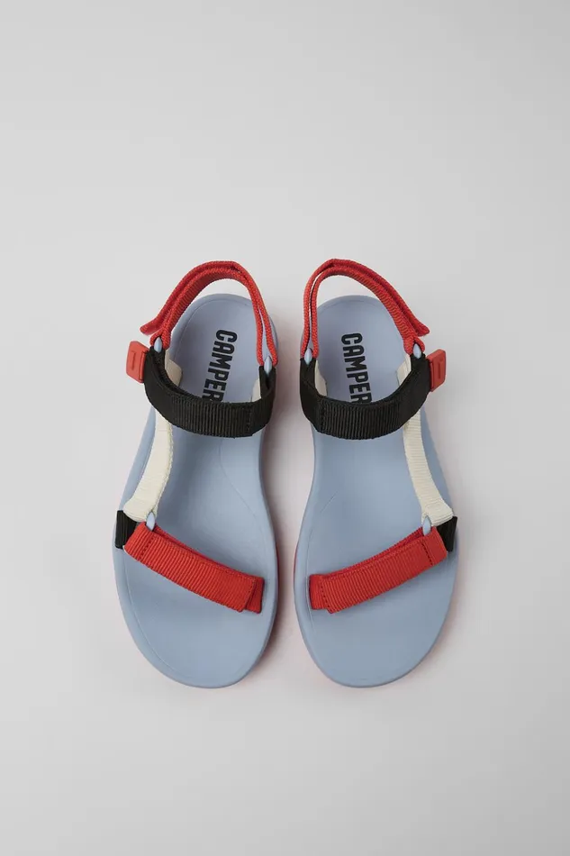 Women Match Red White And Black Sandals Camper Flat Shoes
