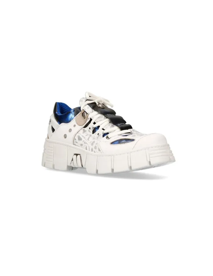 WomenMen Shoe Tower With Laces MWall002C16 New Rock Sneakers