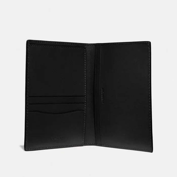 WomenMen Tech and Travel Coach Passport Case Black
