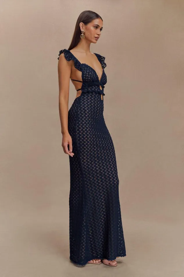 Women Meshki Dresses Ezra Lace Maxi Dress 8211 Navy