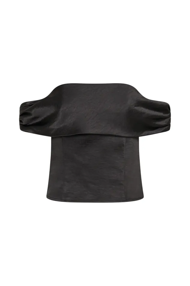 Women Meshki Tops Anysa Satin Strapless Top 8211 Black