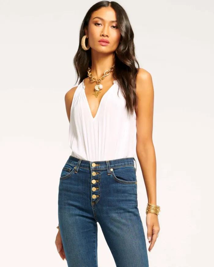 Women Piper VNeck Tank Top Black Ramy Brook Tops